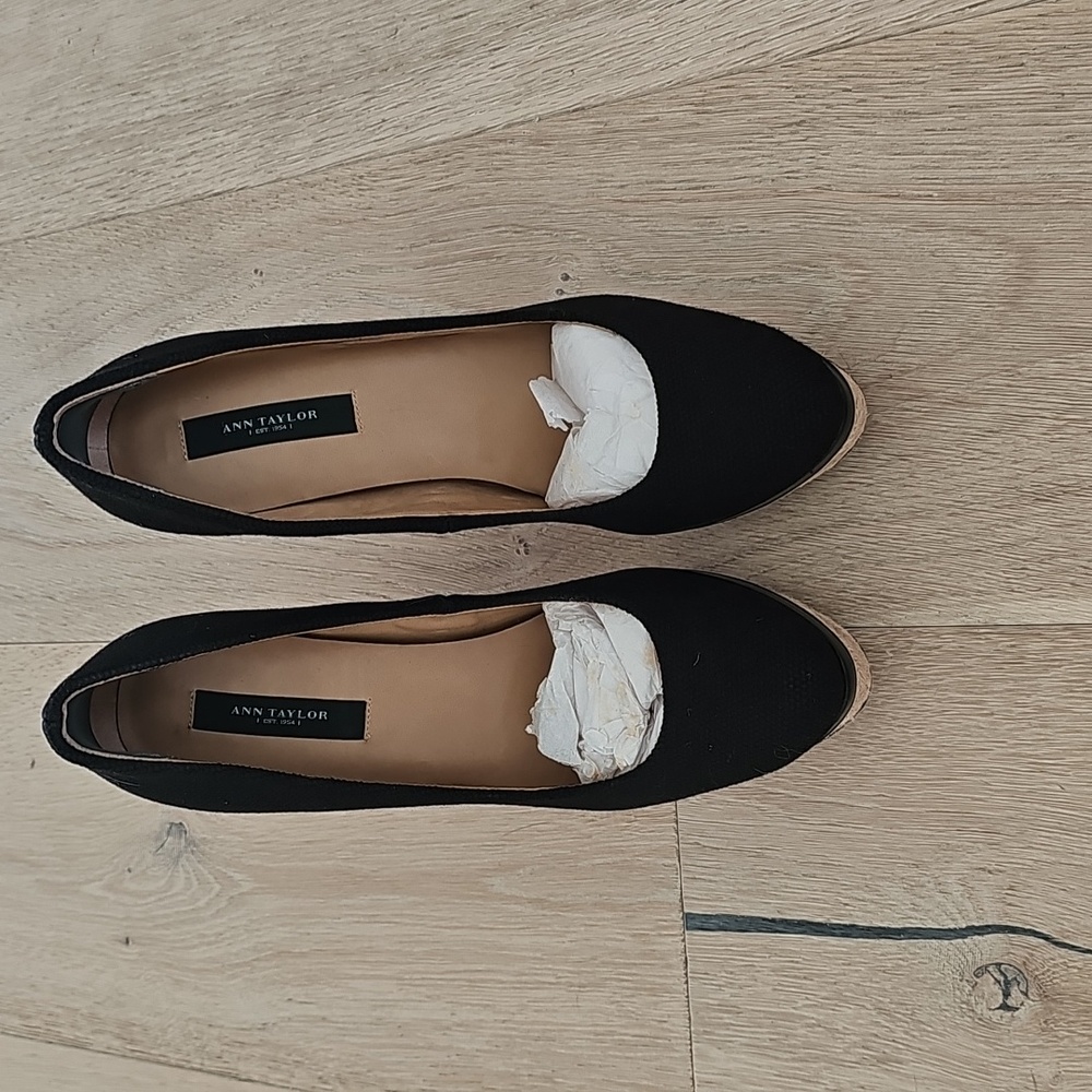 Ann Taylor Canvas and Hemp Platform Heels